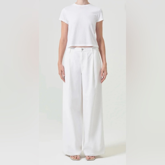 agolde ellis trouser jean in milkshake | low slung wide leg baggy pants | sz 28 - Picture 1 of 11